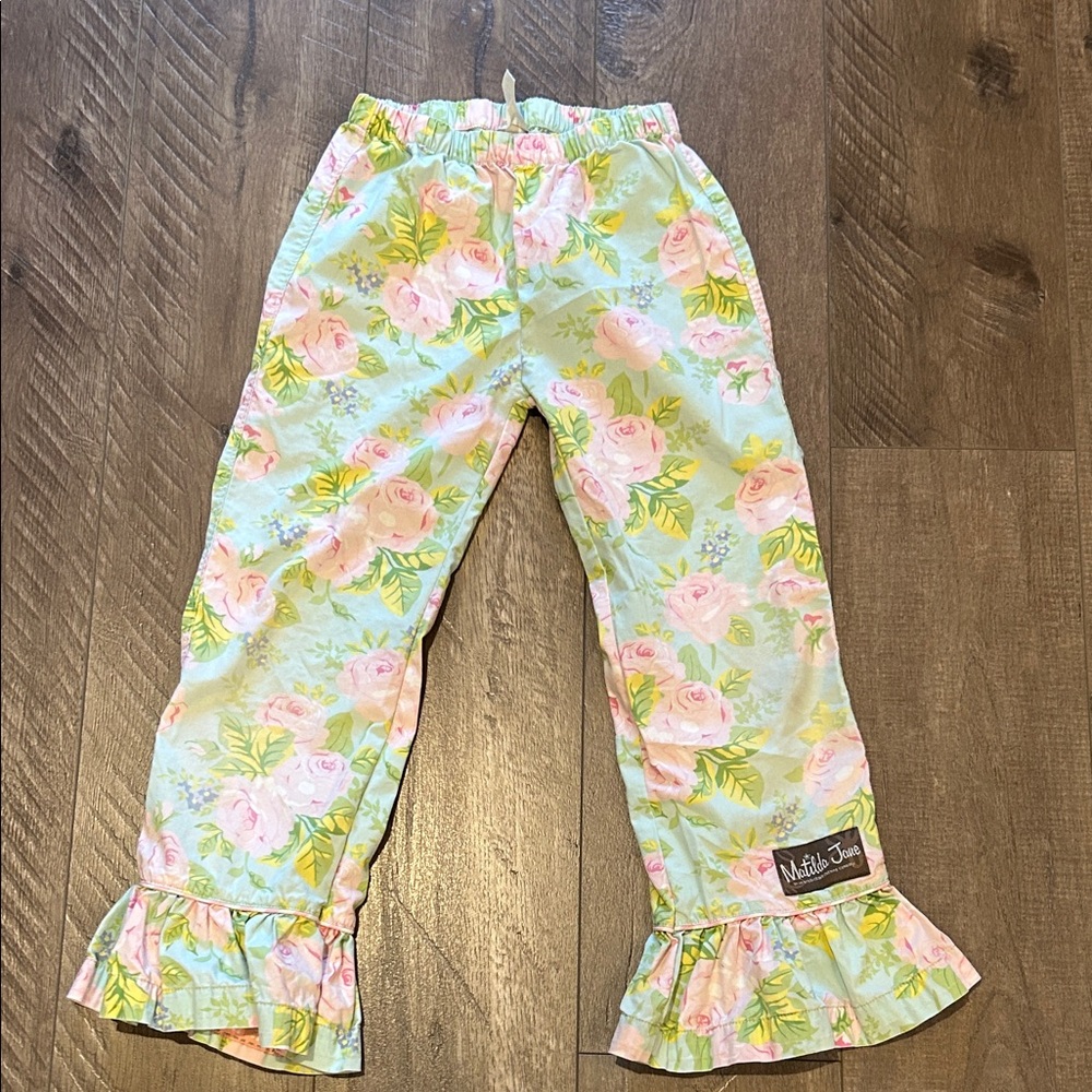 MATILDA JANE HELLO LOVELY RUFFLED FLORAL PANTS SIZE 6
